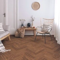 Liberty Floors American Black Walnut - Herringbone Parquet 14mm Engineered Real Wood Flooring (219505) -Flooring Discount Store american black walnut herringbone parquet 14mm engineered real wood flooring 219505 p85876 196398 image