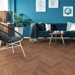 Liberty Floors American Black Walnut - Herringbone Parquet 14mm Engineered Real Wood Flooring (219505) -Flooring Discount Store american black walnut herringbone parquet 14mm engineered real wood flooring 219505 p85876 207317 image