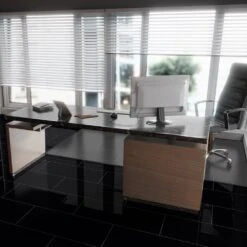 Liberty Floors Black - Lustre Stone 8mm High Gloss Laminate Flooring (223769) -Flooring Discount Store black lustre stone 8mm high gloss laminate flooring 223769 p89999 207805 image