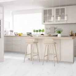 Liberty Floors Carrara Marble - Lustre SPC 6mm Rigid Core Vinyl Flooring (249746) -Flooring Discount Store carrara marble lustre spc 6mm rigid core vinyl flooring 249746 p108420 236341 image