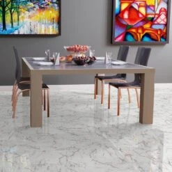 Liberty Floors Carrara Marble - Lustre Stone 8mm High Gloss Laminate Flooring (223773) -Flooring Discount Store carrara marble lustre stone 8mm high gloss laminate flooring 223773 p90003 207837 image