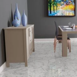 Liberty Floors Carrara Marble - Lustre Stone 8mm High Gloss Laminate Flooring (223773) -Flooring Discount Store carrara marble lustre stone 8mm high gloss laminate flooring 223773 p90003 207841 image