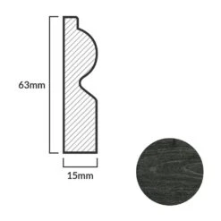 Leader Dark Grey Torus Laminate Skirting Board (2.4m) -Flooring Discount Store dark grey torus laminate skirting board 2 4m p84936 191877 image