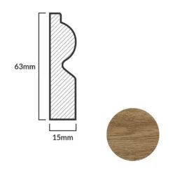 Leader Dark Oak Torus Laminate Skirting Board (2.4m) -Flooring Discount Store dark oak torus laminate skirting board 2 4m p84906 191819 image