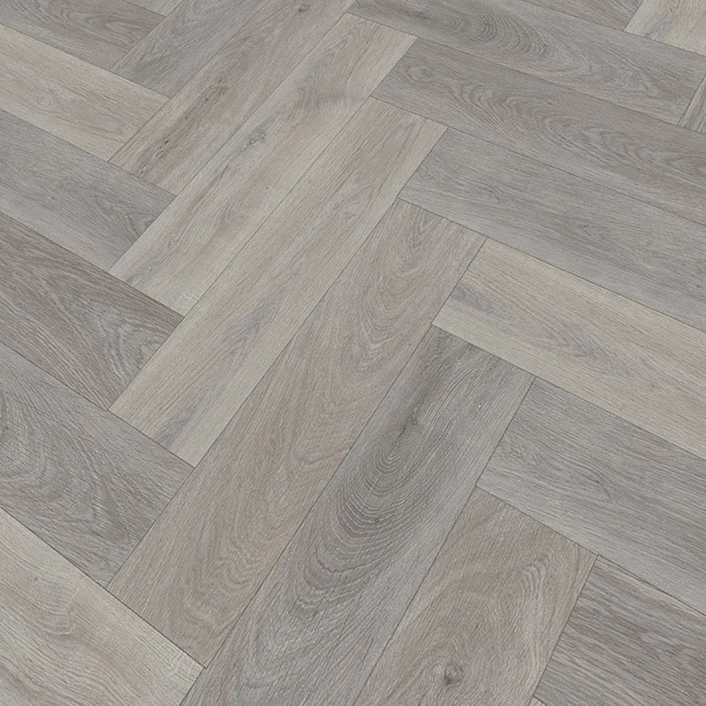 Liberty Floors Light Grey Oak - Herringbone SPC 5.5mm Rigid Core Vinyl Flooring (219444) 2 Liberty Floors Light Grey Oak - Herringbone SPC 5.5mm Rigid Core Vinyl Flooring (219444) - Image 2