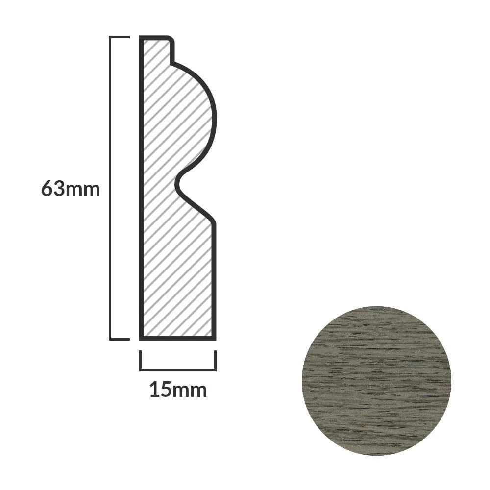 Leader Medium Grey Torus Laminate Skirting Board (2.4m) 4 Leader Medium Grey Torus Laminate Skirting Board (2.4m) - Image 4