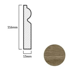 Leader Medium Oak Torus Laminate Skirting Board (2.4m) -Flooring Discount Store medium oak torus laminate skirting board 2 4m p84912 191838 image