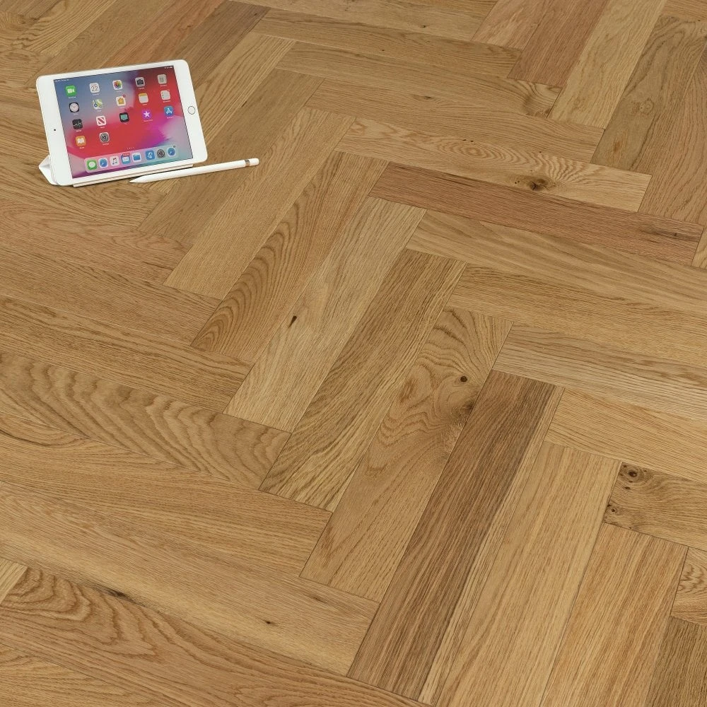 Liberty Floors Natural Oak Smoked - Herringbone Parquet 14mm Engineered Real Wood Flooring (219385) 4 Liberty Floors Natural Oak Smoked - Herringbone Parquet 14mm Engineered Real Wood Flooring (219385) - Image 4