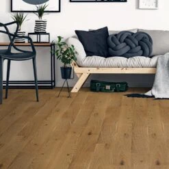 Liberty Floors Natural Oak Smoked - Premier 14mm Engineered Real Wood Flooring (219589)