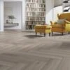Kronotex Oak Silver - Herringbone 8mm Laminate Flooring (222940)