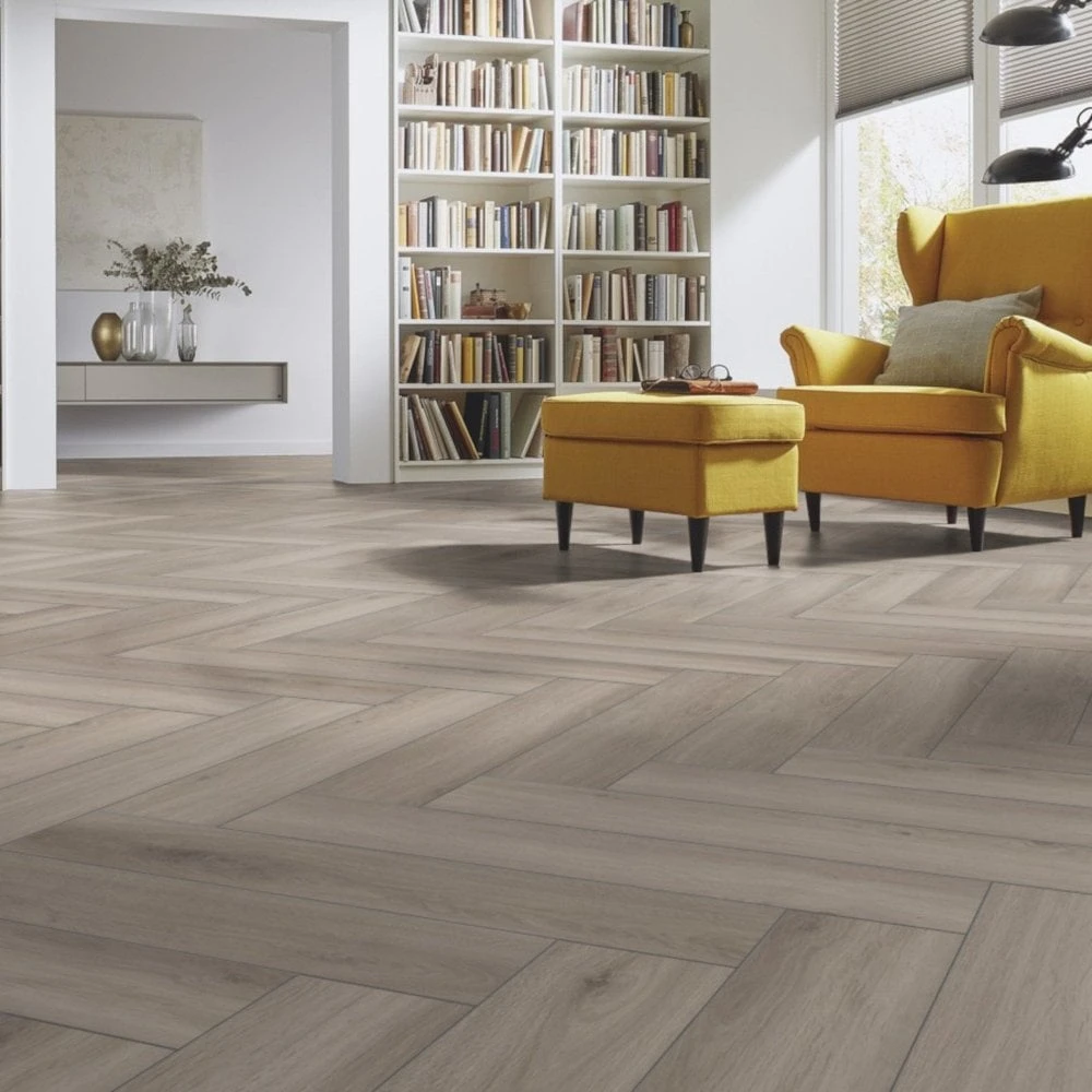 Kronotex Oak Silver - Herringbone 8mm Laminate Flooring (222940) 1 Kronotex Oak Silver - Herringbone 8mm Laminate Flooring (222940)