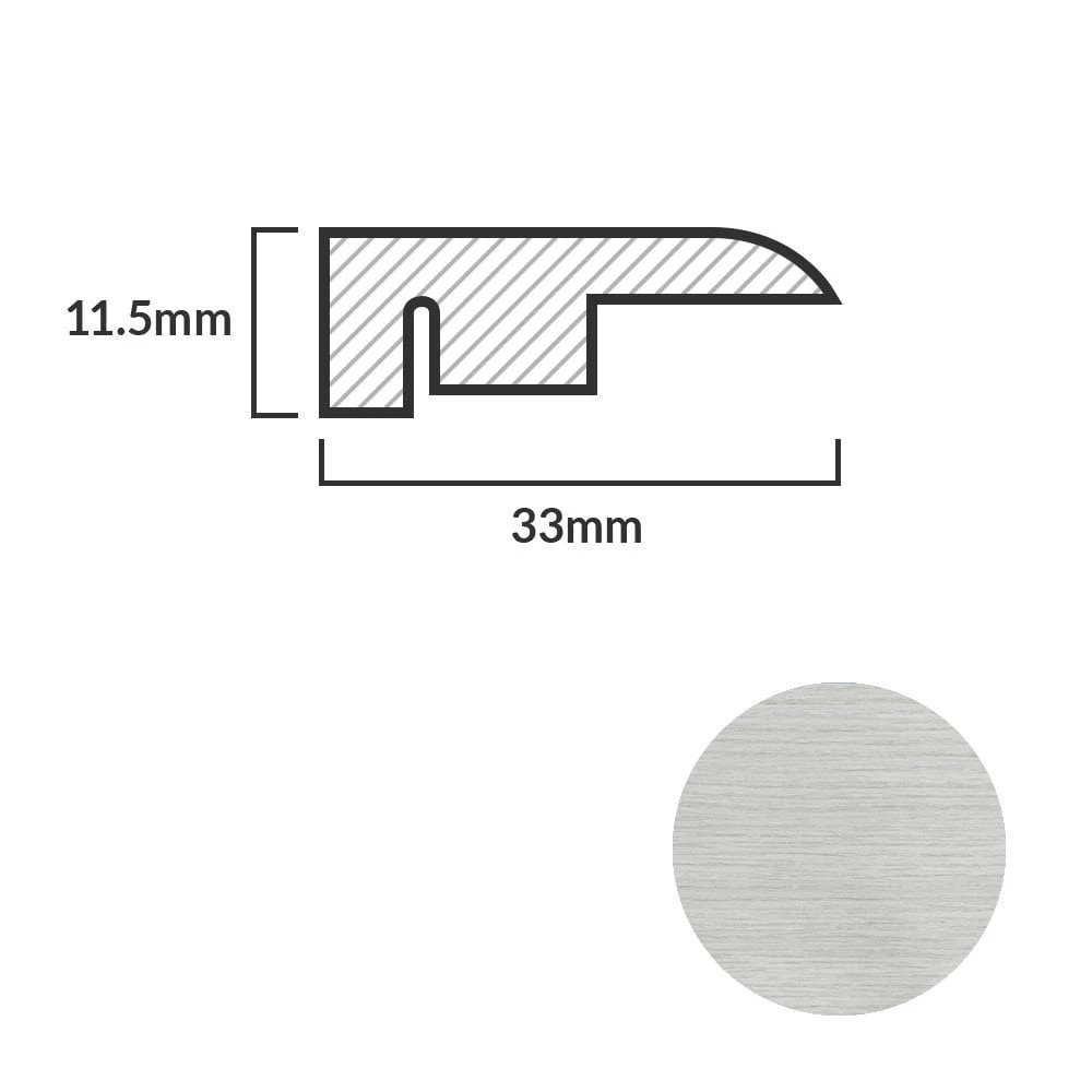 Leader Off-White Laminate End Profile Door Bar (1m) 2 Leader Off-White Laminate End Profile Door Bar (1m) - Image 2