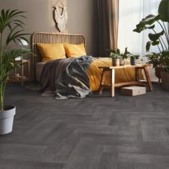 Liberty Floors Shadow Grey Bamboo - Herringbone Parquet 10mm Solid Real Wood Flooring (249974) -Flooring Discount Store shadow grey bamboo herringbone parquet 10mm solid real wood flooring 249974 p108632 236320 image