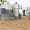 Liberty Floors Toffee Oak - Manor Herringbone Parquet 14mm Engineered Real Wood Flooring (249868)