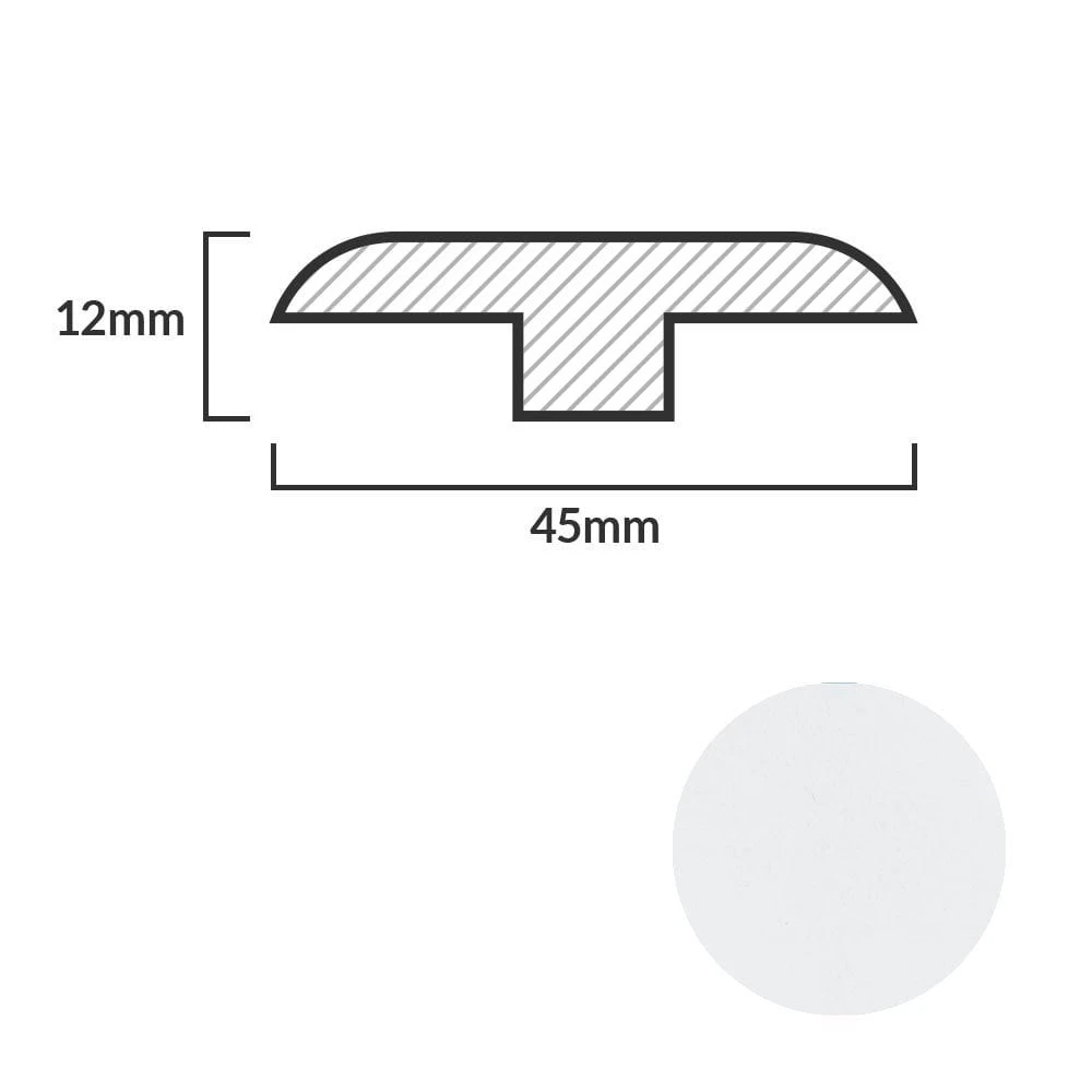 Leader White Laminate Connecting Profile Door Bar (1m) 2 Leader White Laminate Connecting Profile Door Bar (1m) - Image 2