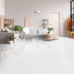 Liberty Floors White - Lustre Flawless 8mm High Gloss Laminate Flooring (183654) -Flooring Discount Store white lustre flawless 8mm high gloss laminate flooring 183654 p69724 159930 image
