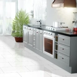 Liberty Floors White - Lustre Stone 8mm High Gloss Laminate Flooring (223770) -Flooring Discount Store white lustre stone 8mm high gloss laminate flooring 223770 p90000 207815 image