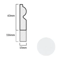 Leader White Torus Laminate Skirting Board (2.4m) -Flooring Discount Store white torus laminate skirting board 2 4m p84888 191790 image