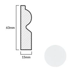 Leader White Torus Laminate Skirting Board (2.4m) -Flooring Discount Store white torus laminate skirting board 2 4m p84888 191791 image