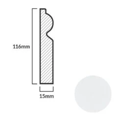 Leader White Torus Laminate Skirting Board (2.4m) -Flooring Discount Store white torus laminate skirting board 2 4m p84888 191792 image